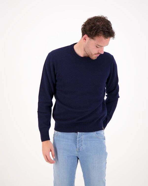 Woll- und Kaschmir Rundhals-Pullover Dunkelblau