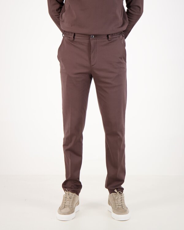 Supima Tapered Trousers Braun