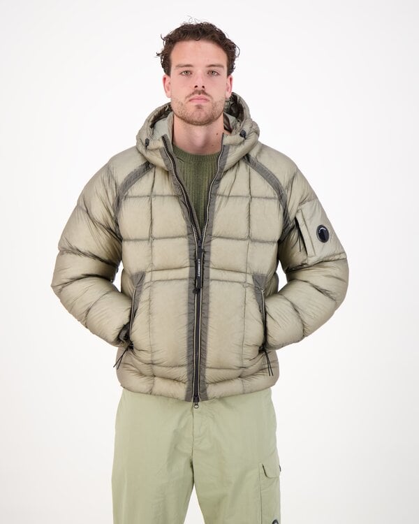 D.D. Shell Hooded Puffer Jacket Beige
