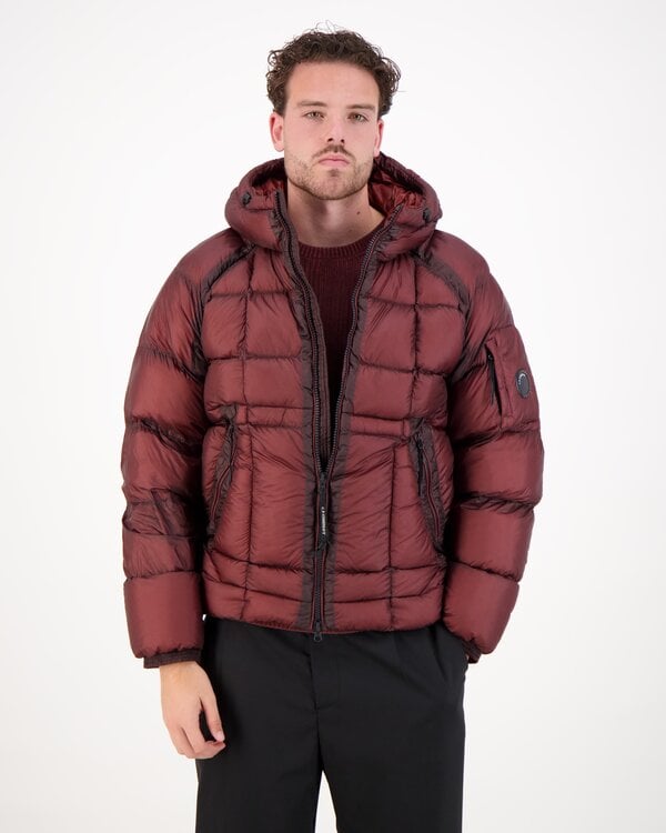 D.D. Shell Hooded Puffer Jacket Red