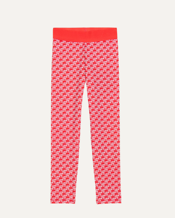I Love You Legging Red
