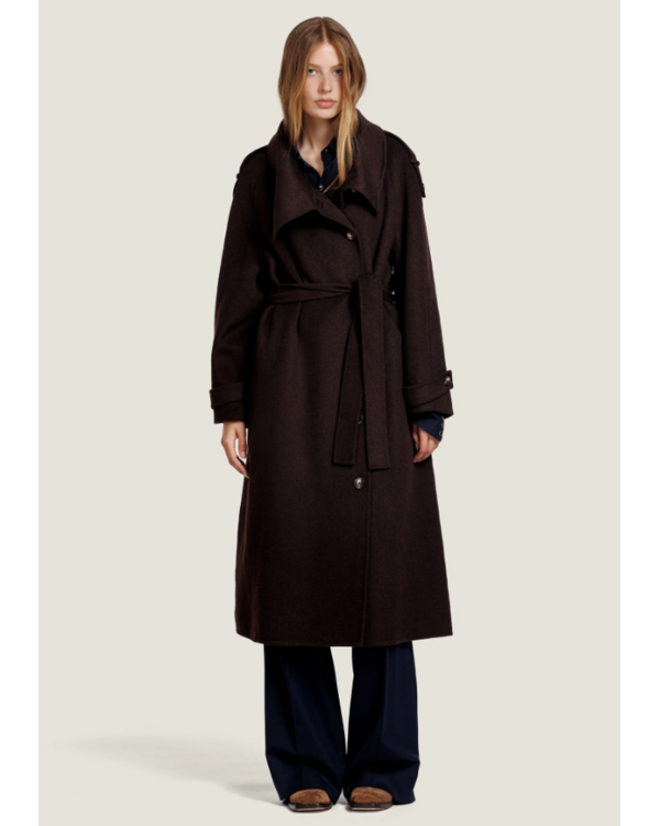 Cara Wool Coat Dark Brown