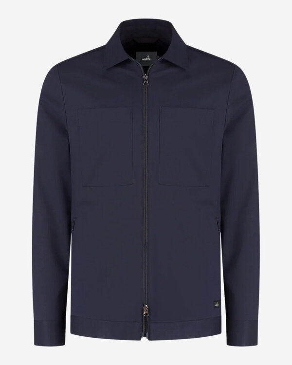 Stewards Soft Wool Shirt Jacket Navy