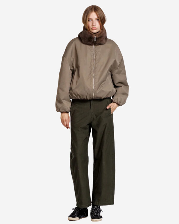 Ally Faux Mink Reversible Jacket Donker Bruin