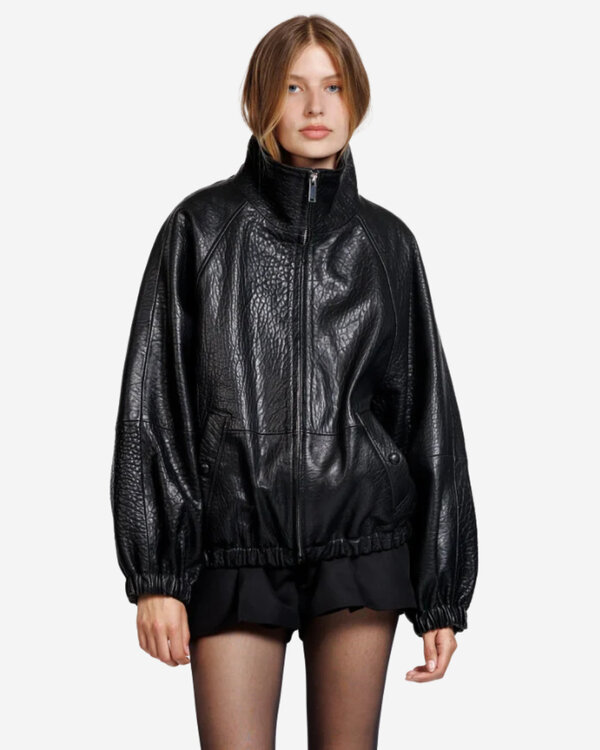 Marley leather jacket Zwart