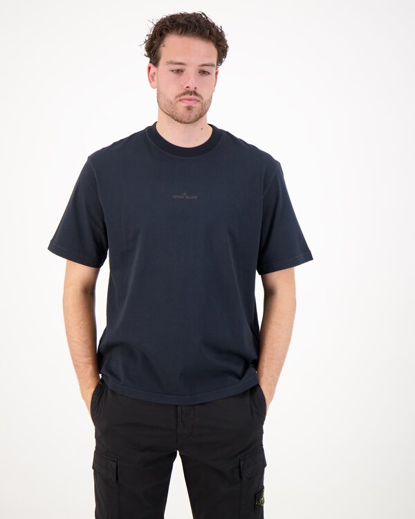 2100001 Organic Cotton Jersey Camo Print T-Shirt Navy