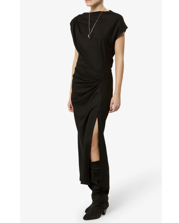 Isabel Marant Naerys Long Draped Dress Black Naerys Long Draped Dress Black