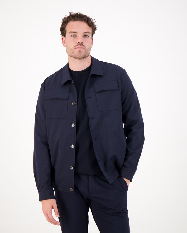 Wool Stretch Bowling Jacke Blau