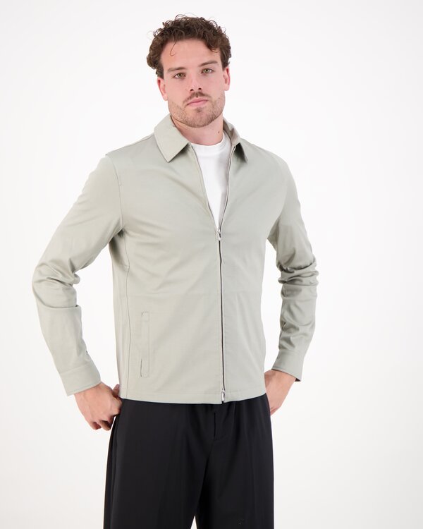 Supima Zip Overshirt Grijs
