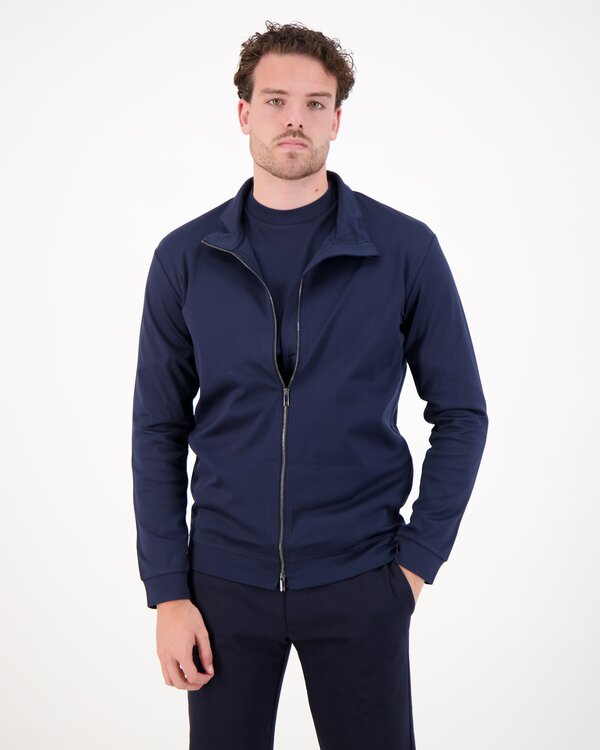 Supima Zip Trough Sweater Marine