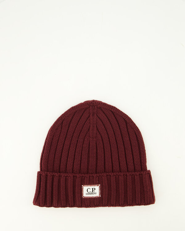 Extrafine Merino Wool Logo Beanie Red