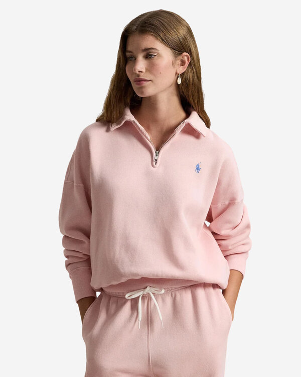 Knit Sweatshirt Zip Pink