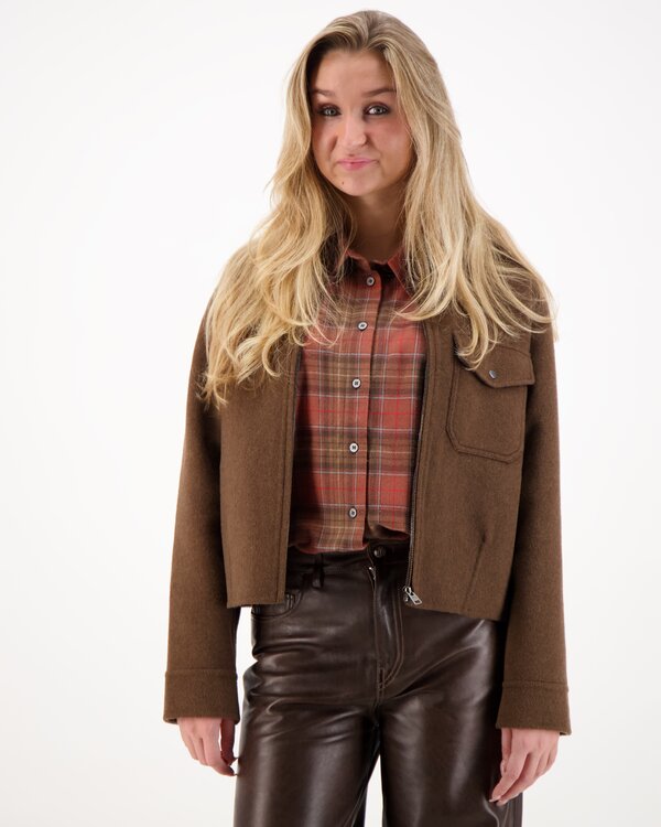 Light Double Wool Jacket Brown