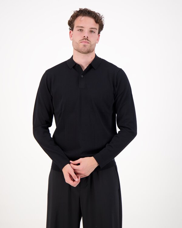 Polo Longsleeve zwart