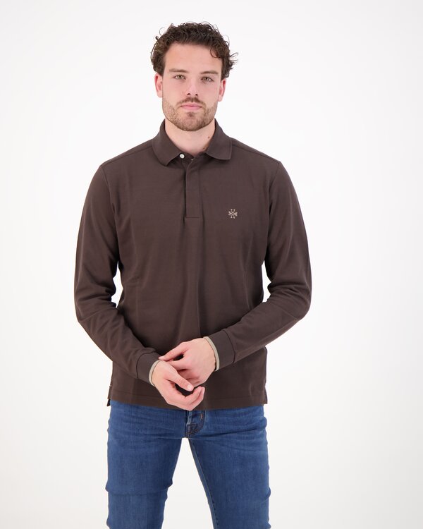 Lange Mouwen Polo Braun