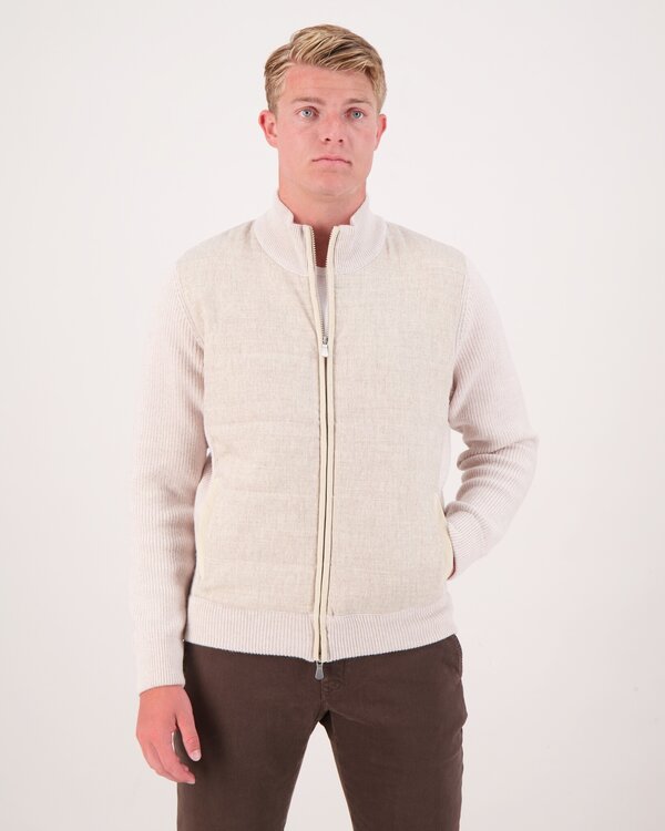 Padded Knit Cardigan Ecru