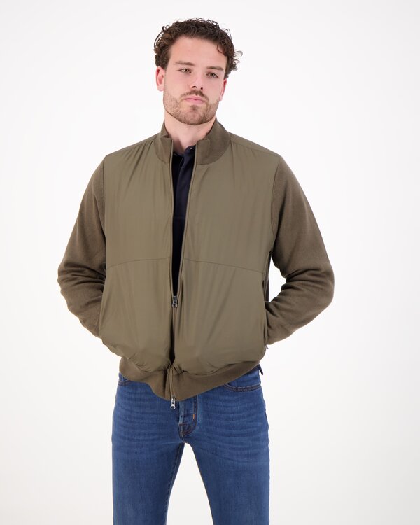 Franklin Cotton Merino Hybrid Jacke Olive