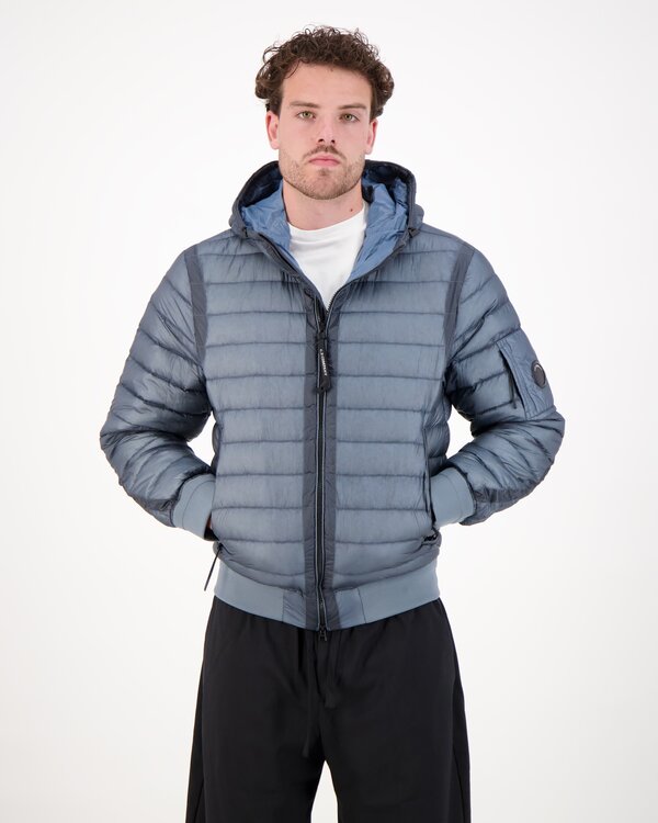 C.P. Company D.D. Shell Hooded Lens Down Jacket Blauw D.D. Shell Hooded Lens Down Jacket Blauw
