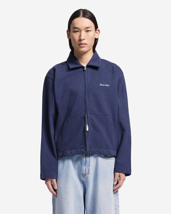 Script Logo Full Zip Marineblau