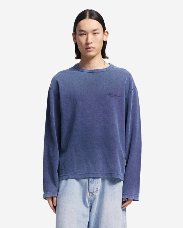 Stamp Waffle Longsleeve Blau