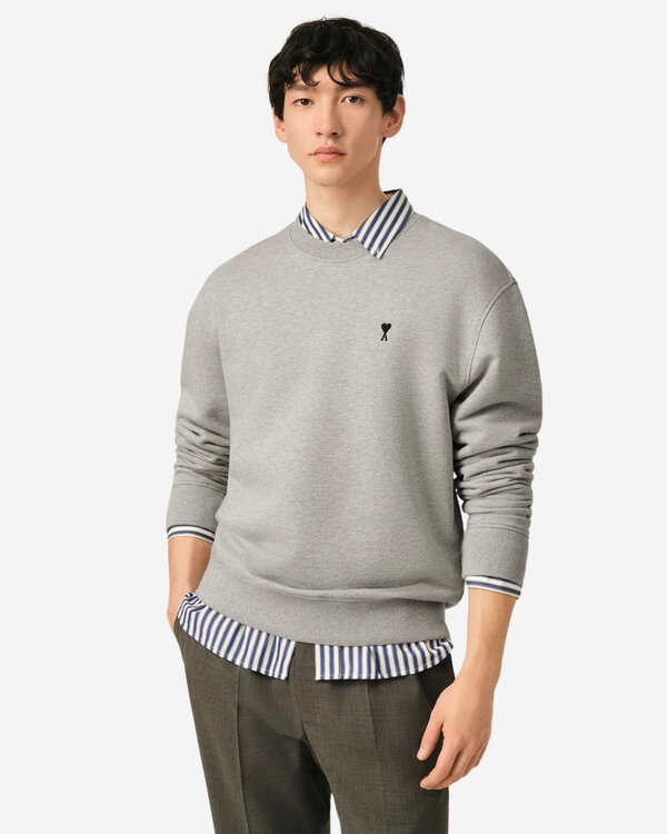 Contrasted Ami de Coeur Sweater Lichtgrijs