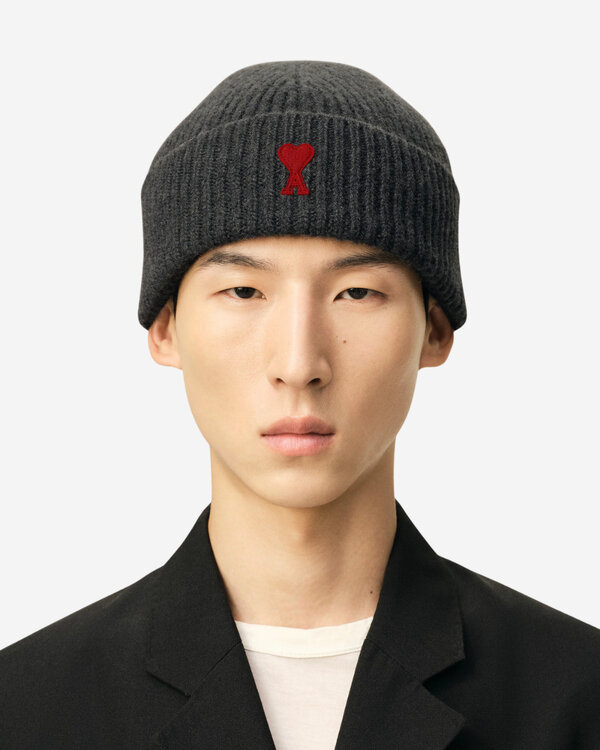 Red ADC Beanie Melange Grau