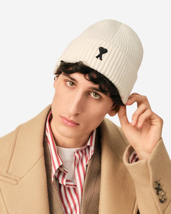 Black Logo ADC Beanie Ecru