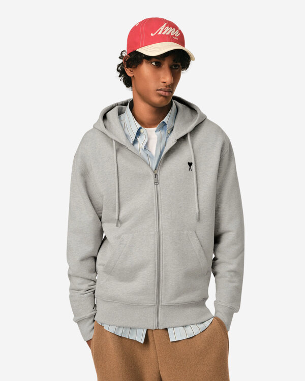 Ami De Coeur With Contrasted Cardigan Light Grey