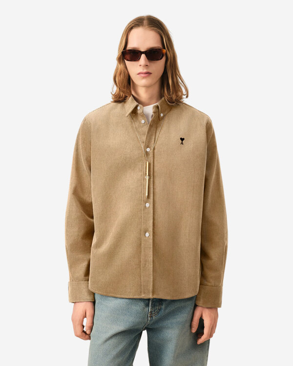 Contrasted Adc Corduroy Hemd Beige