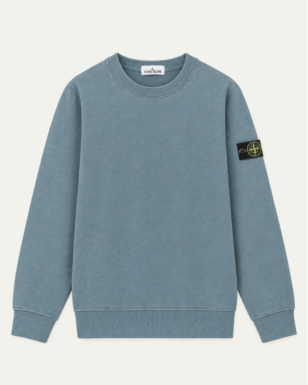 6100001 Brushed Organic Cotton Fleece Sweater Blue