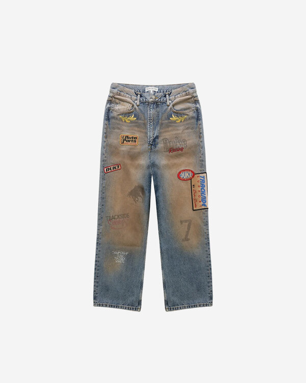 DR4 Trackside Washed Jeans Blauw