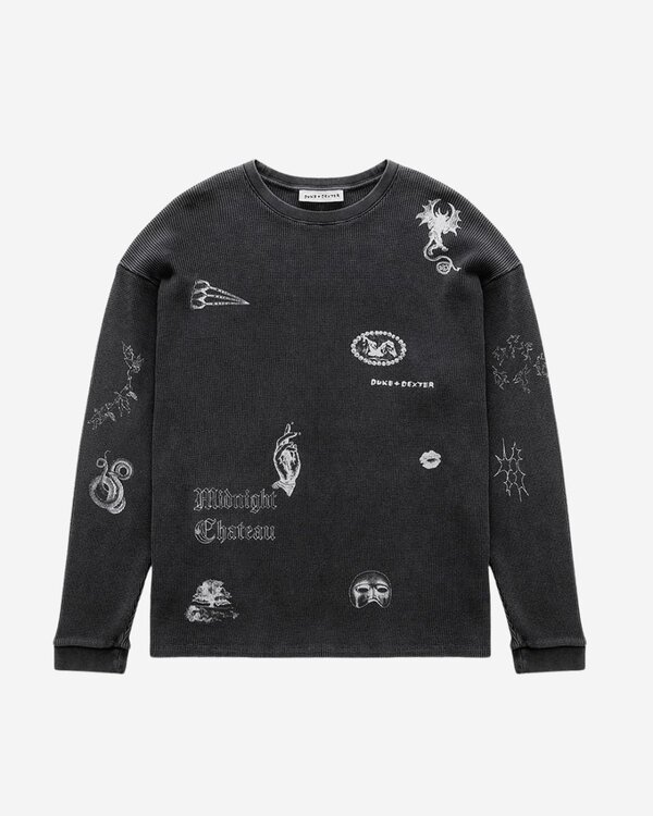 MC Sketch Waffle Sweater Washed Grey