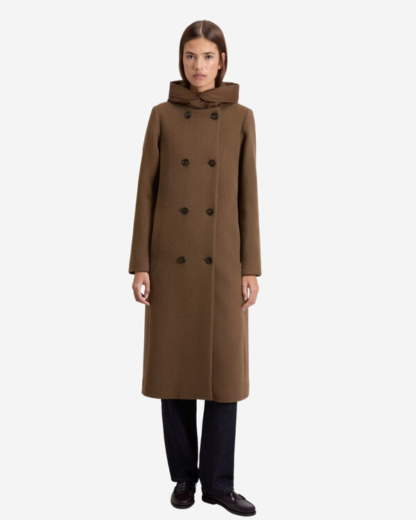 Melton Wool Coat Braun