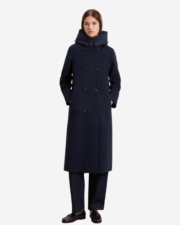 Melton Wool Coat Blue