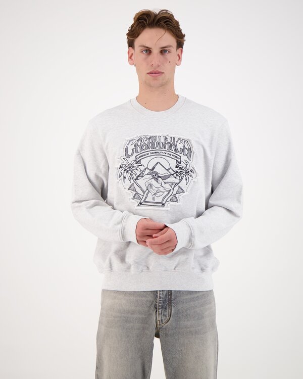 Eveil Ancestral Applique Classic Pullover Grau