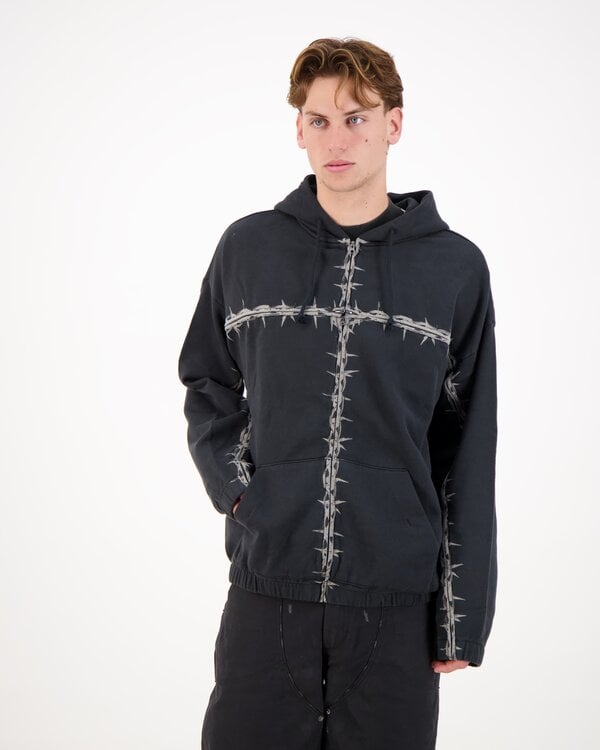 A.O.D. T Zipped Hoodie Black
