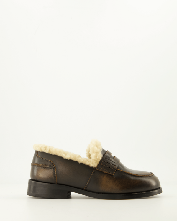 Penny Fur Loafer Leather Braun