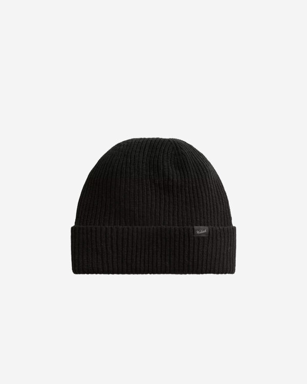 Knitted Ribbed Beanie Zwart