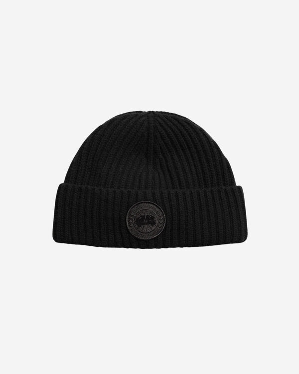 Cashmere Blend Rib Toque Beanie Black