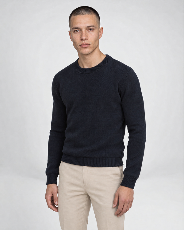Crew L/Slv Sweater Marine