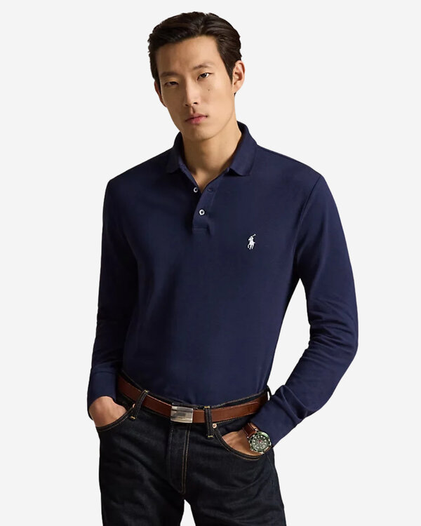 Long Sleeve Polo Shirt Marine