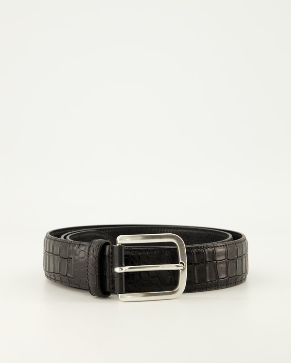 Croco Leather Belt Schwarz