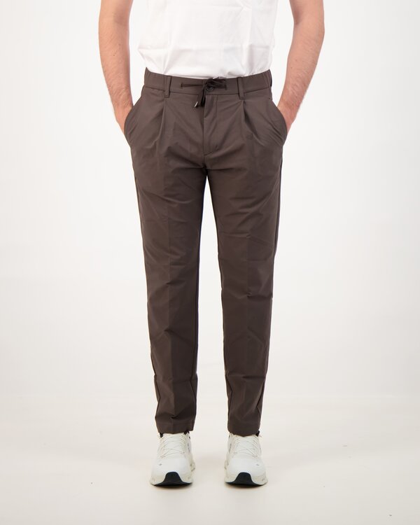 Technical Stretch Fabric Trousers Dark Brown