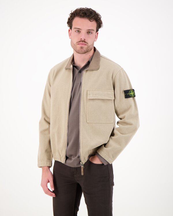 1200033 Wool Nylon Flannel Tc Shirt Ecru