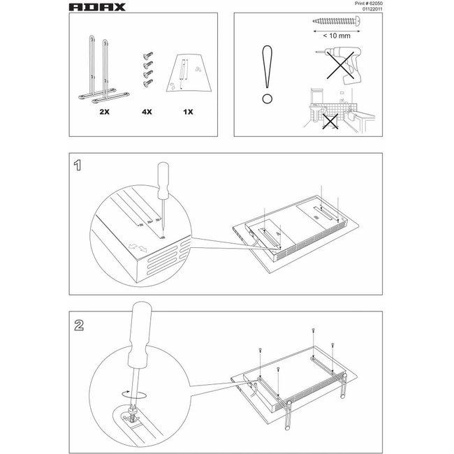 Adax Hoge voetsteun voor de Adax wandconvector
