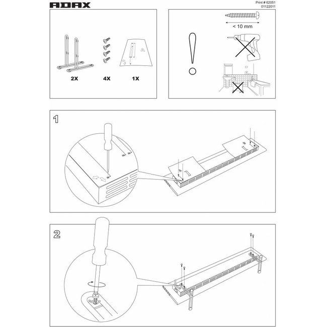 Adax Lage voetsteun voor de Adax wandconvector