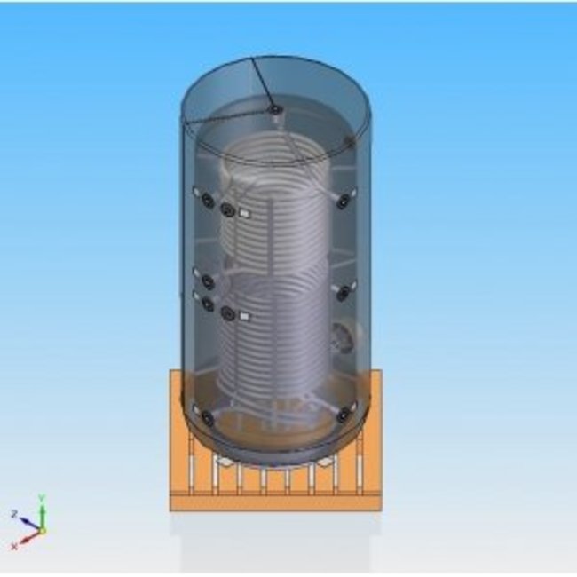 ELDOM Green Line 500 liter buffer met 2 warmtewisselaars, niet geëmailleerd