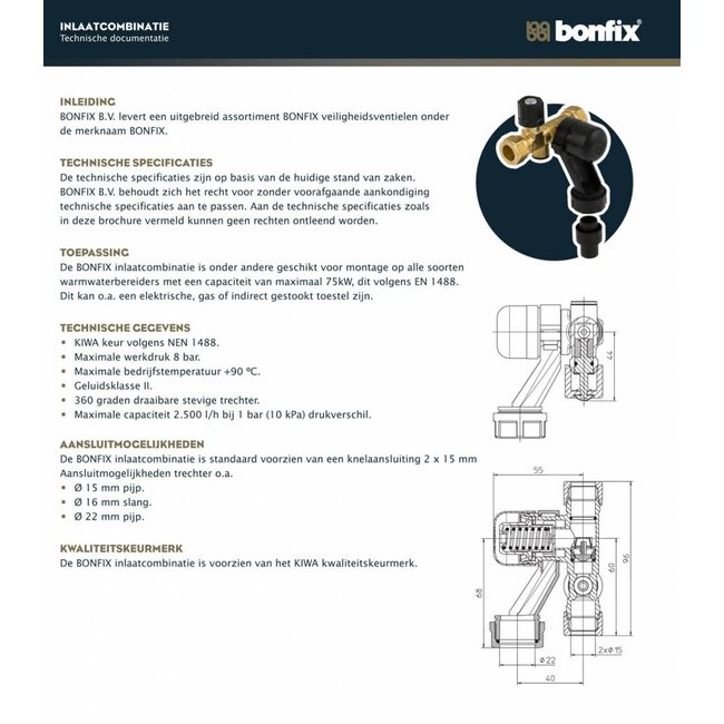 Bonfix Universele aansluitset voor elektrische keuken boilers
