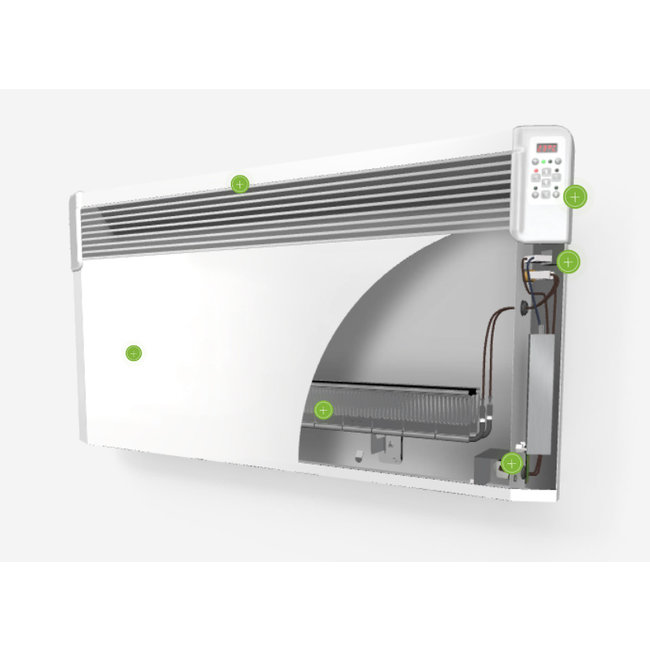 Tesy 2,5 kW elektrische wandconvector met  wifi  en app