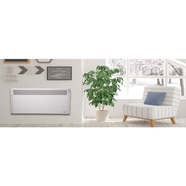 Tesy 2,5 kW elektrische wandconvector met  wifi  en app